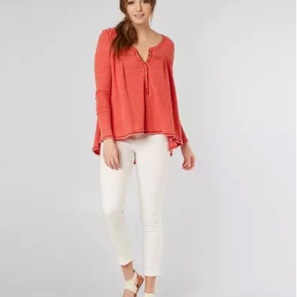 We The Free Kai Thermal Henley Top Size S Burnout Red #OB718244 - Picture 2 of 12